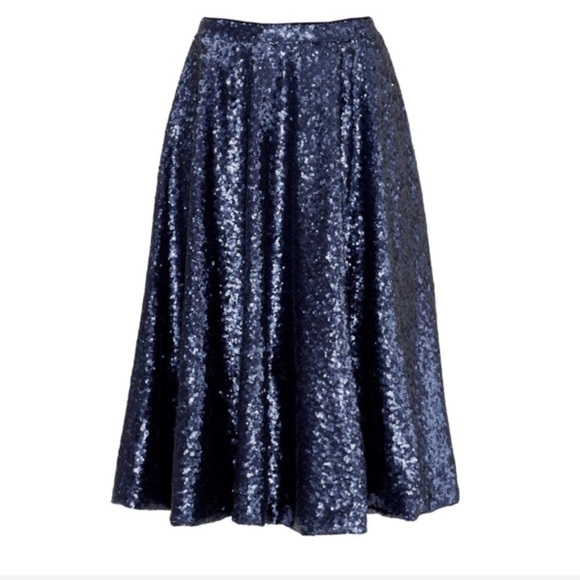 Down from $95 today!🎉NWOT Blue Sparkly Fancy Sequins Skirt - Picture 4 of 4